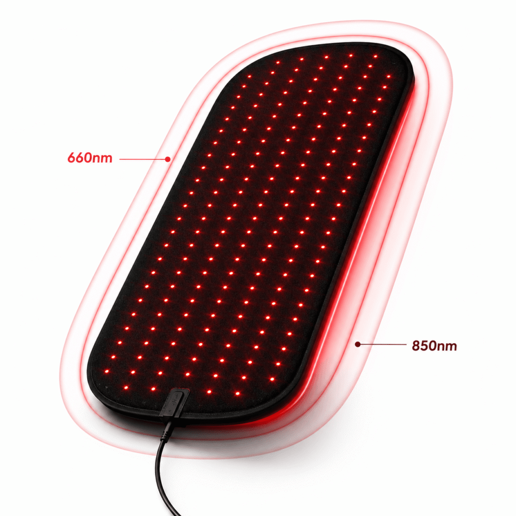 Allolo Red Light Therapy - 660nm red light and 850nm near infrared light LED configuration