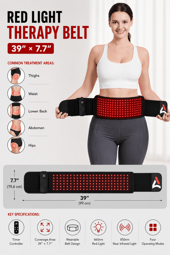 ALLOLO Red Light Therapy Belt — 39” × 7.7”