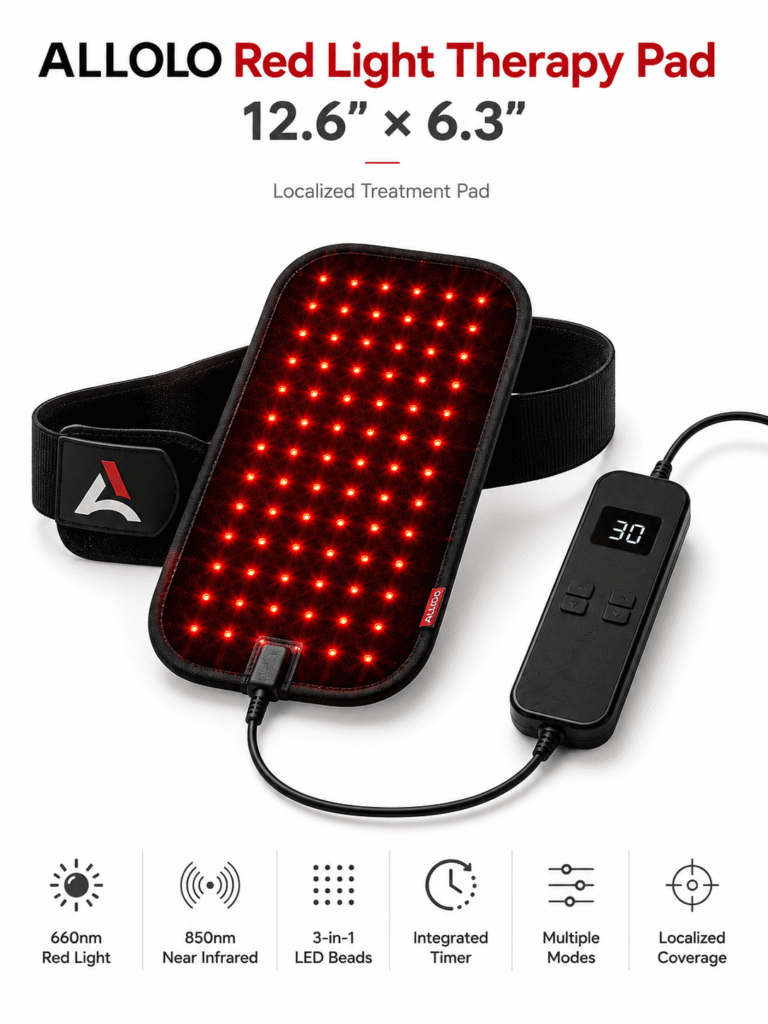ALLOLO Red Light Therapy Pad — 12.6” × 6.3”