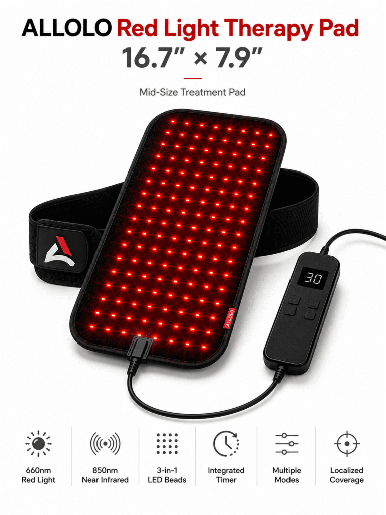 ALLOLO Red Light Therapy Pad — 16.7” × 7.9”