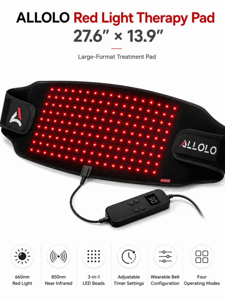 ALLOLO Red Light Therapy Pad — 27.6” × 13.9”