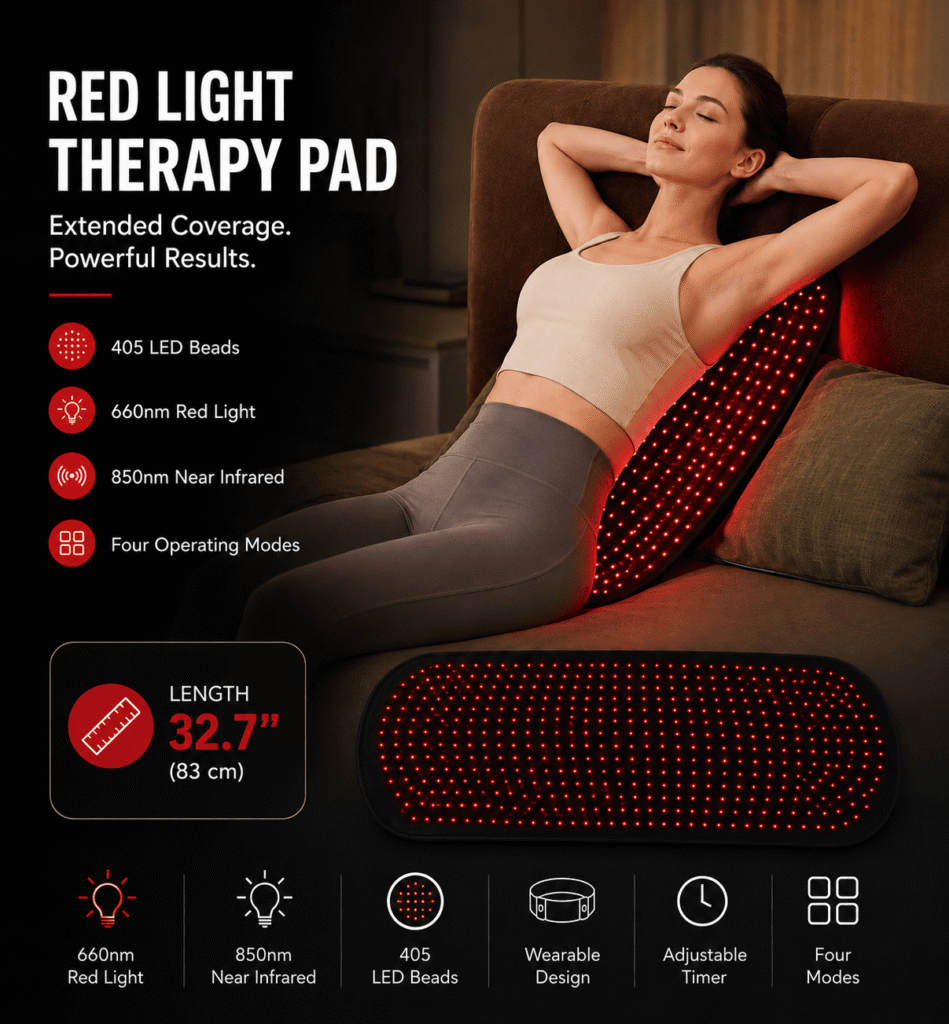 ALLOLO Red Light Therapy Pad — 32.7” × 15.7”